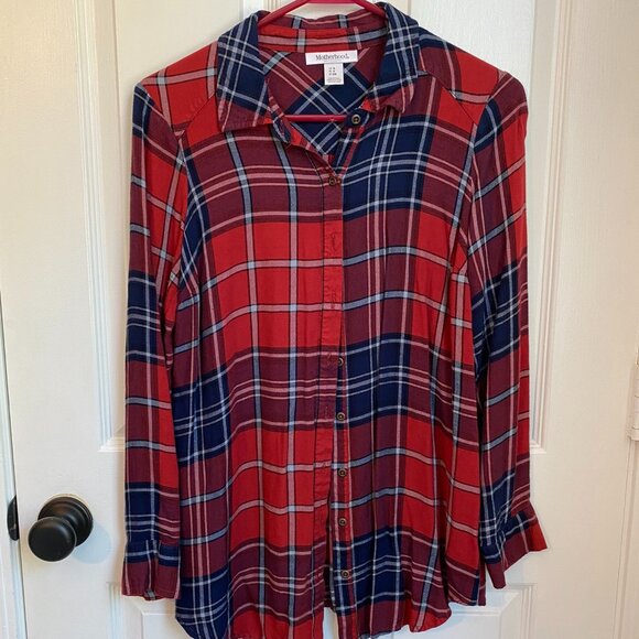 5 / $10 Bundle | Soft Maternity Plaid Shirt - Picture 1 of 3